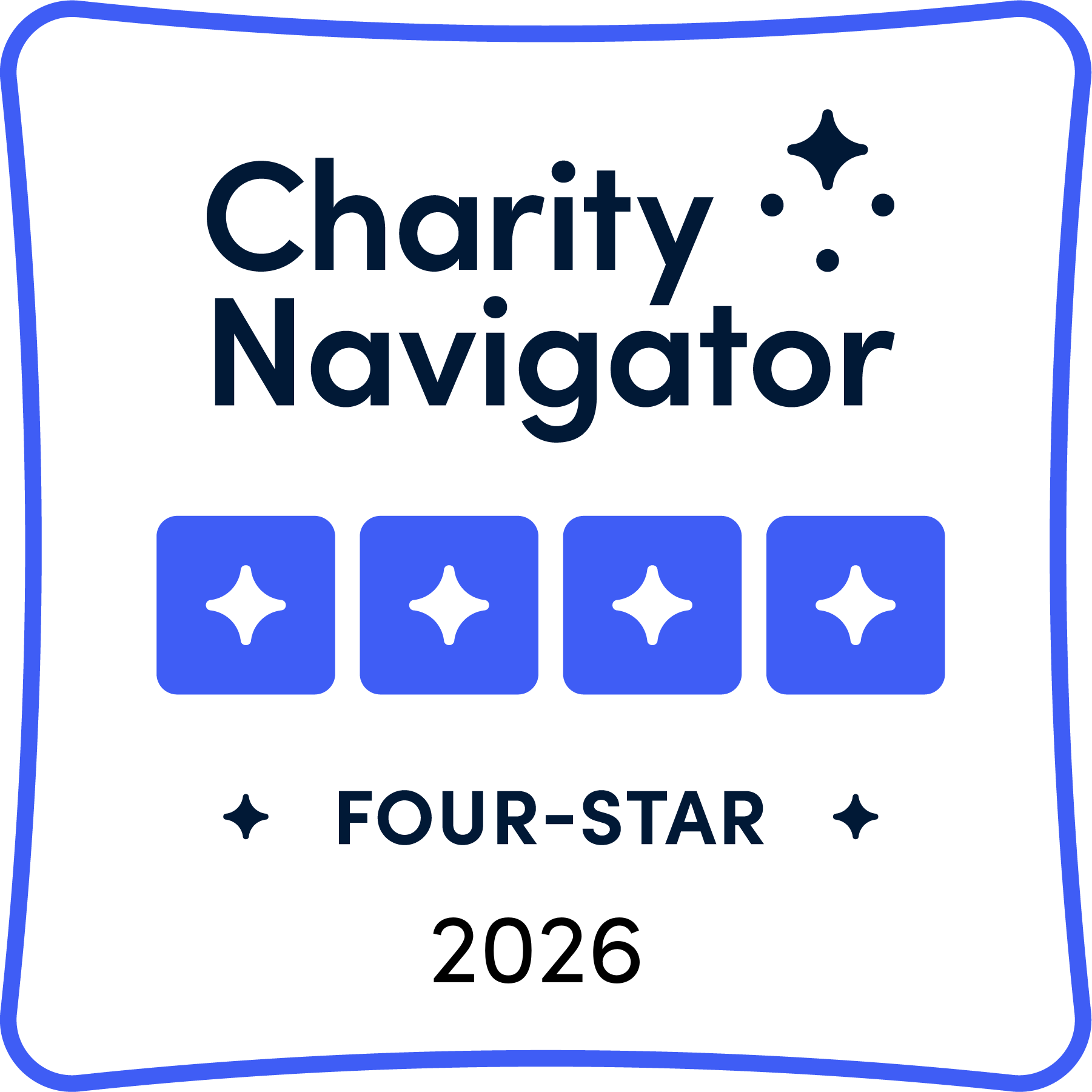 2026 Four Star Rating Badge from Charity Navigator
