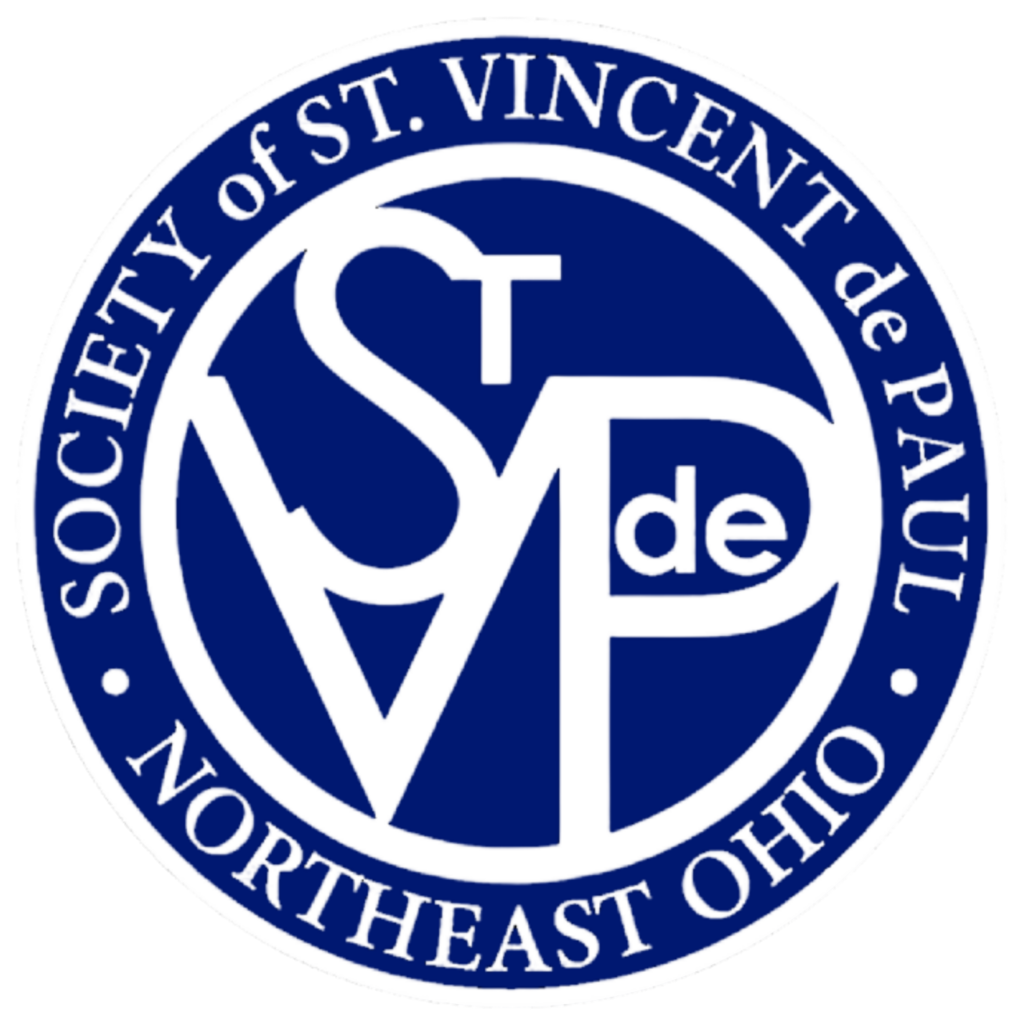 SVDP circle logo - blue and white